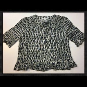 Madewell Womens Front Lace Up Short Sleeve Top